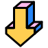 Arrow Down Element from Retro Shapes Set