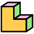 Block Corner Element from Retro Shapes Set