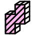 Block Zigzag Vertical Right Element from Retro Shapes Set