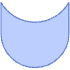 Abstract Half Moon Element from Geometric Shapes - Filled Set