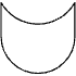Abstract Half Moon Element from Geometric Shapes - Filled Set