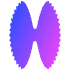 Abstract Pastry Bow Element from Geometric Shapes - Gradient Set