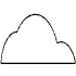 Cloud Half Element from Geometric Shapes - Filled Set