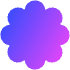 Flower 2 Nature Element from Geometric Shapes - Gradient Set