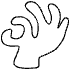 Shape Abstract Hand Zombie Okay Element from Organic Shapes - Filled Set