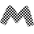 Shape Abstract M Bird Element from Organic Shapes - Texturized Set