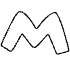 Shape Abstract M Bird Element from Organic Shapes - Filled Set