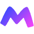 Shape Abstract M Bird Element from Organic Shapes - Gradient Set
