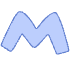 Shape Abstract M Bird Element from Organic Shapes - Filled Set