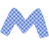 Shape Abstract M Bird Element from Organic Shapes - Texturized Set
