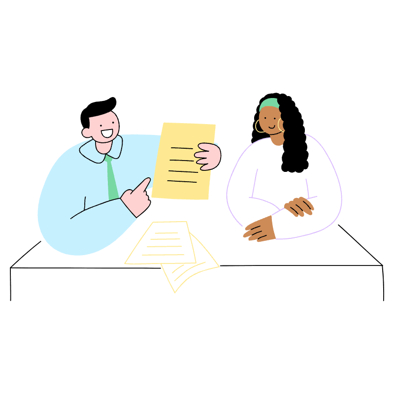 Conversation Businessman And Customer 1 Illustration from Barcelona Set