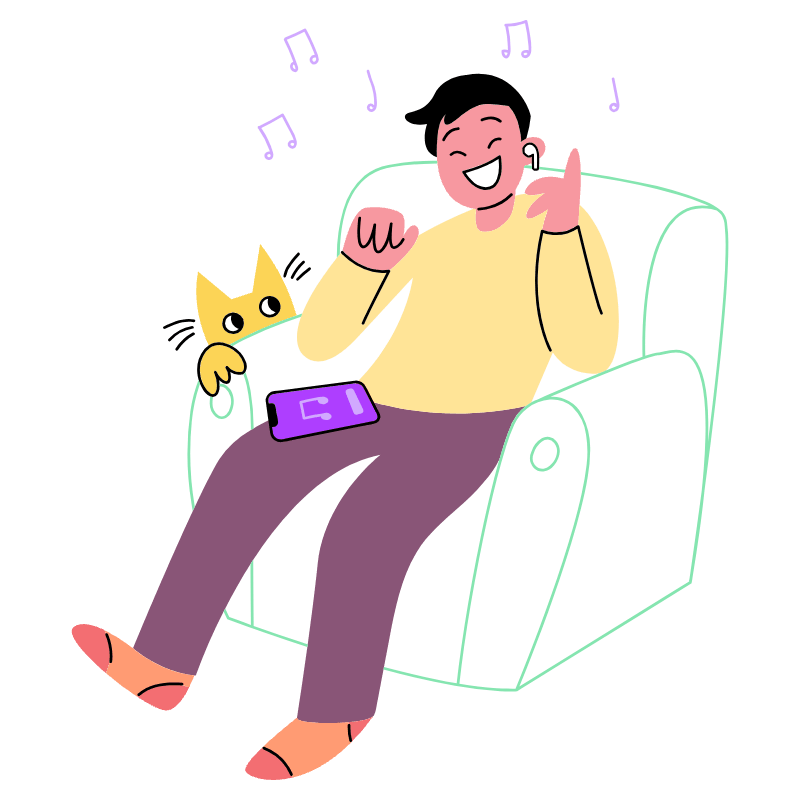 Listening Music 1 Illustration from Barcelona Set