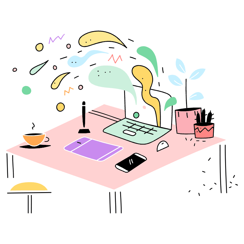 Designer Desk 2 Illustration from Barcelona Set