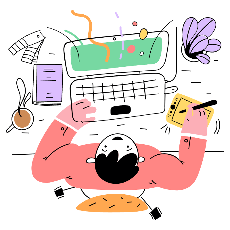 Designer Working 1 Illustration from Barcelona Set