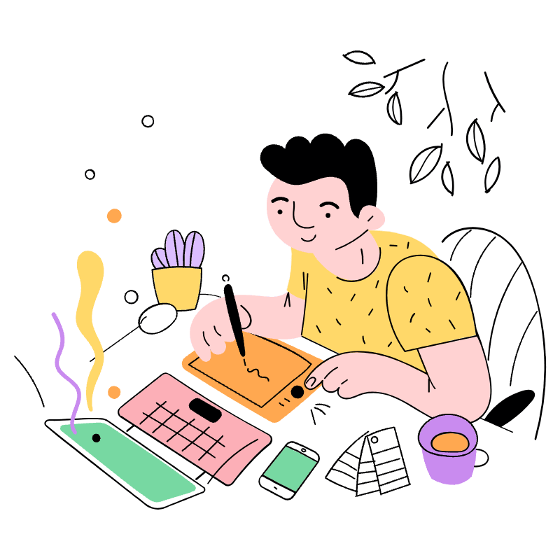 Designer Working 2 Illustration from Barcelona Set