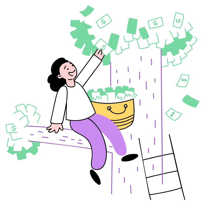 MONEY GROW Trees 2 Illustration from Barcelona Set