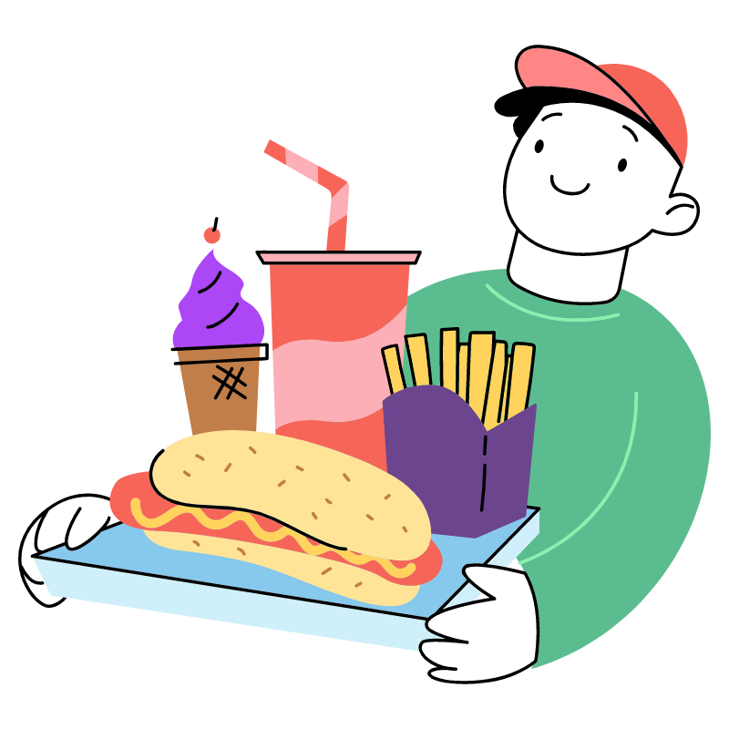 Fast Food Illustration from Barcelona Set