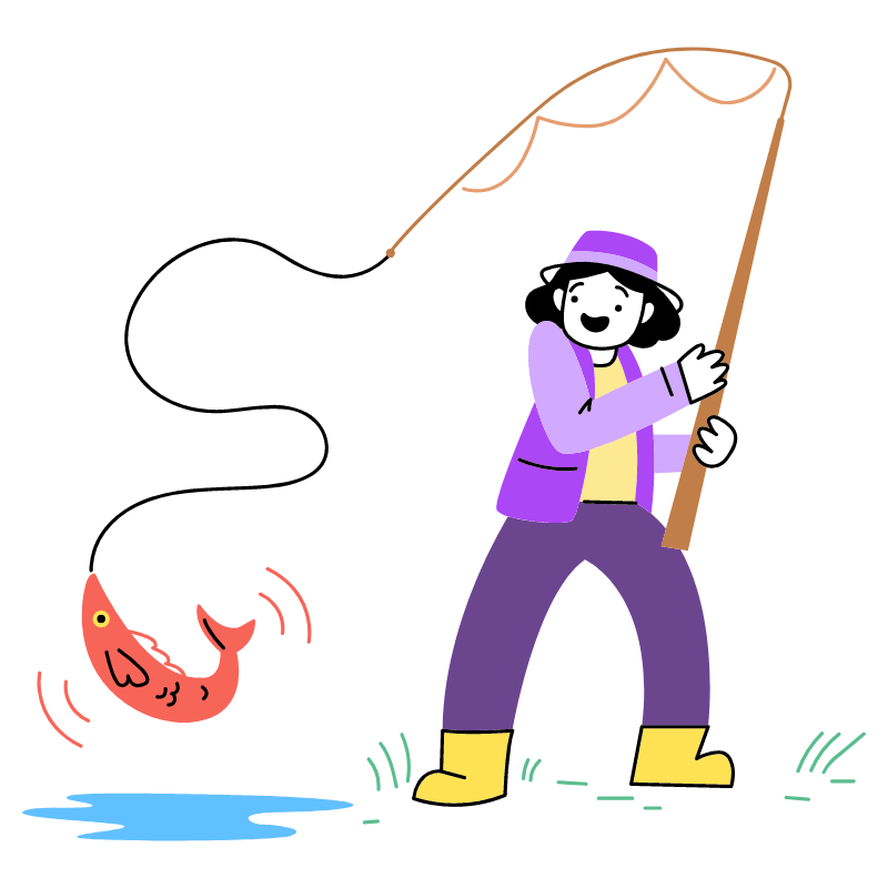 Fishing Illustration from Barcelona Set