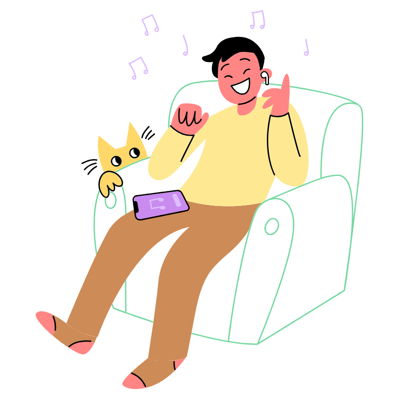 LISTEN MUSIC 1 Illustration from Barcelona Set