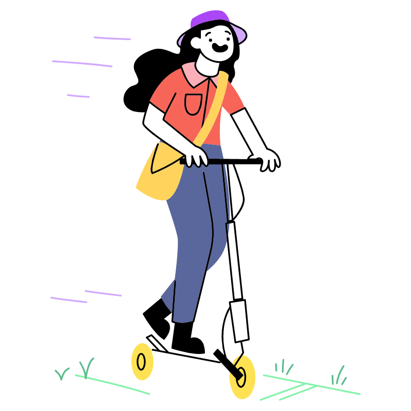 Ride E Schooter Illustration from Barcelona Set
