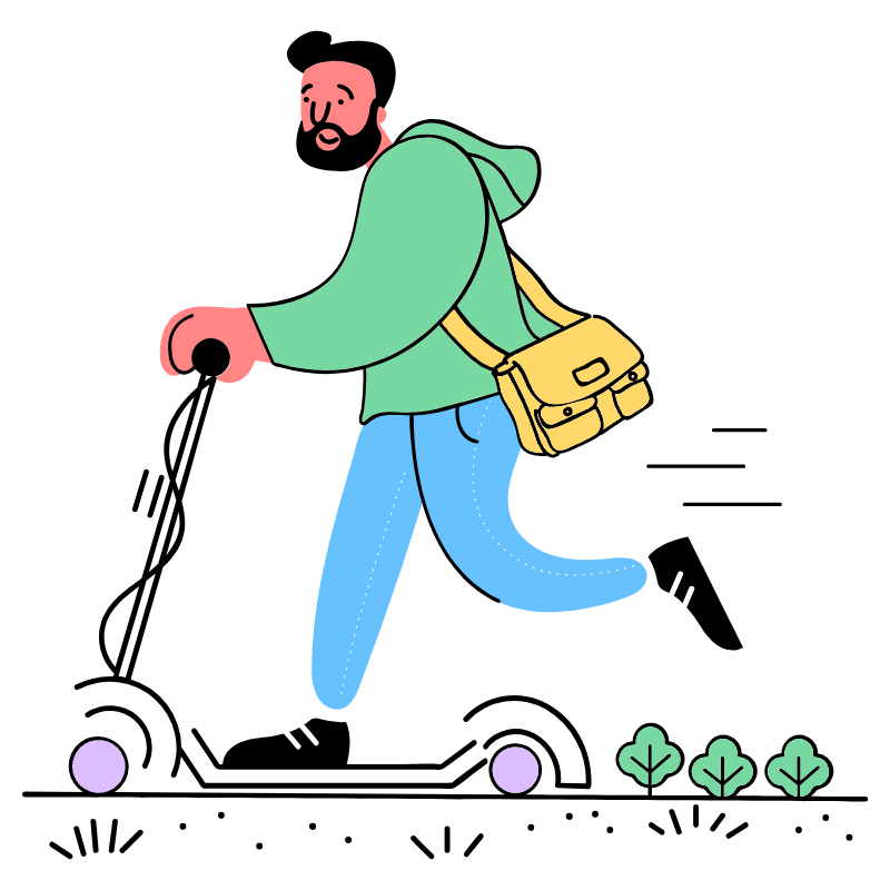 Ride E Scooter 1 Illustration from Barcelona Set