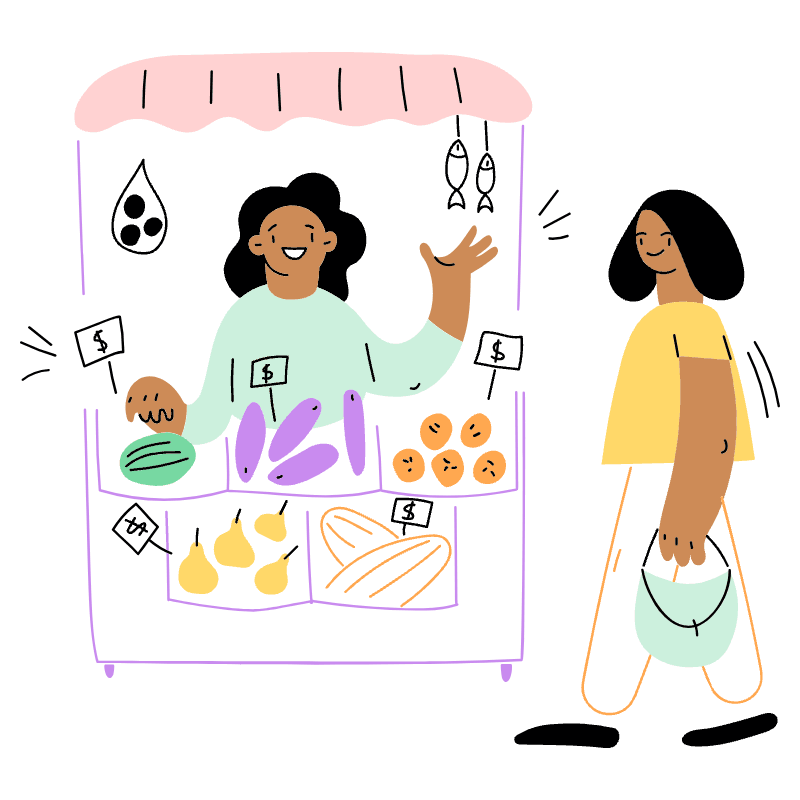 MARKET FAIR 2 Illustration from Barcelona Set