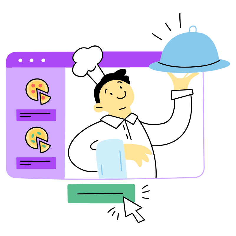 Order Food Online Illustration from Barcelona Set