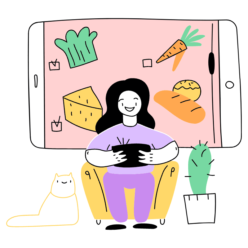 ORDER GROCERIES ONLINE 2 Illustration from Barcelona Set