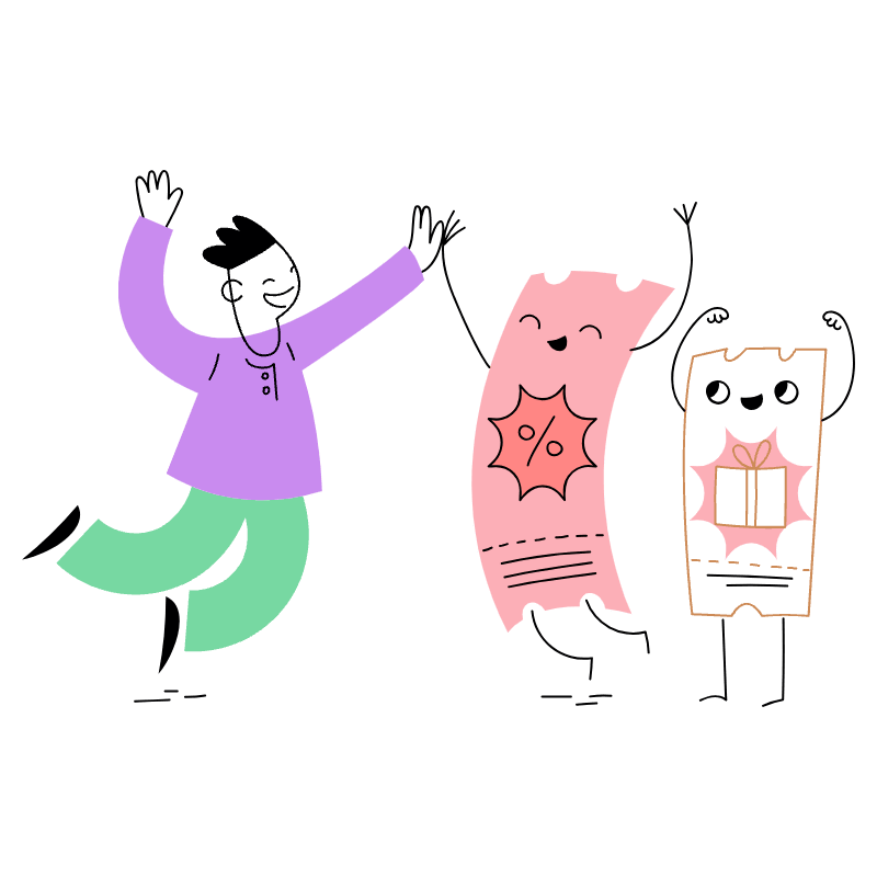 Using Discount Coupons 1 Illustration from Barcelona Set