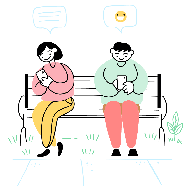 Checking Phone 1 Illustration from Barcelona Set