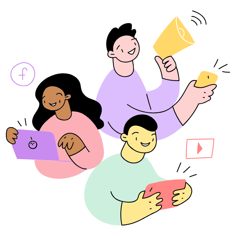 Social Media Illustration from Barcelona Set