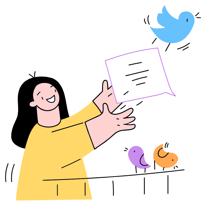 Tweet Something Illustration from Barcelona Set