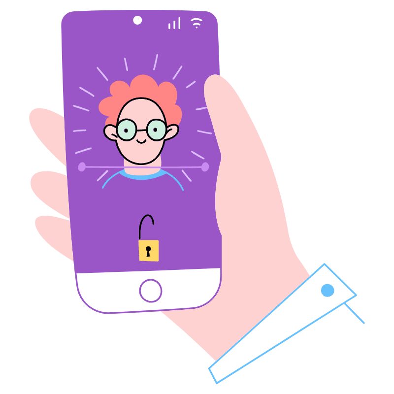 Face Id Illustration from Barcelona Set