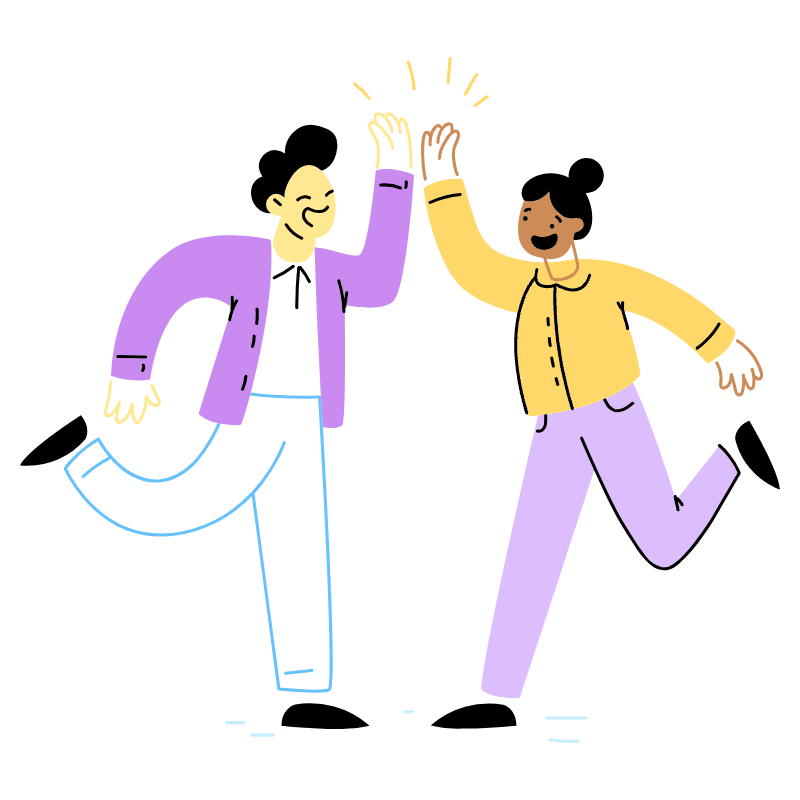 High Five Illustration from Barcelona Set