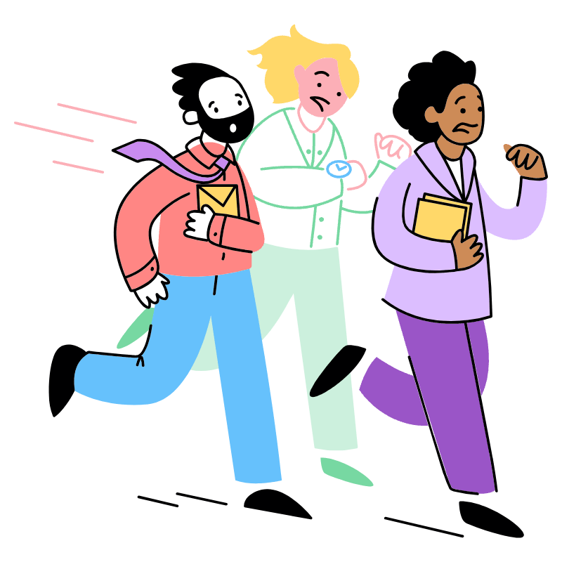 People Rushing Illustration from Barcelona Set