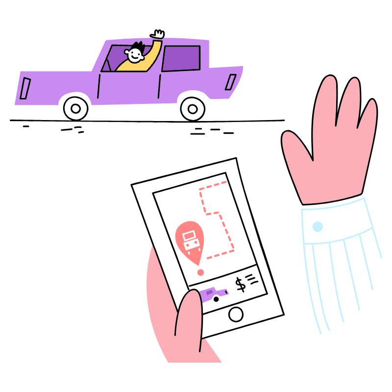 Taxi Ride 1 Illustration from Barcelona Set
