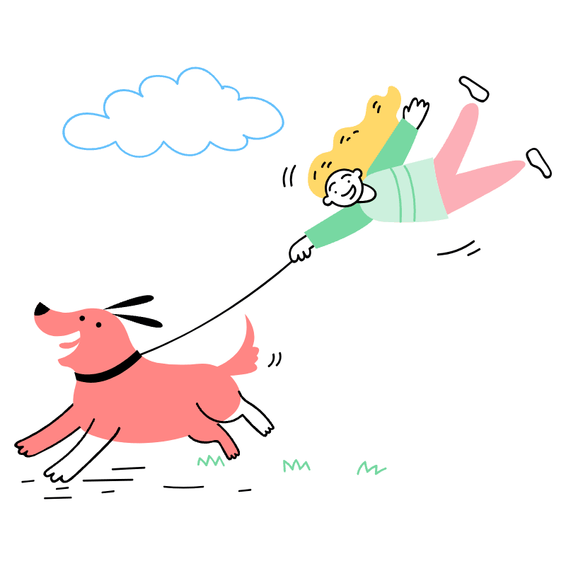 Walking A Dog 1 Illustration from Barcelona Set