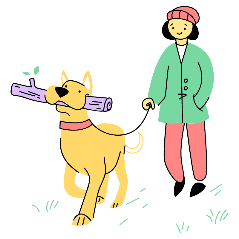 Walking A Dog 2 Illustration from Barcelona Set