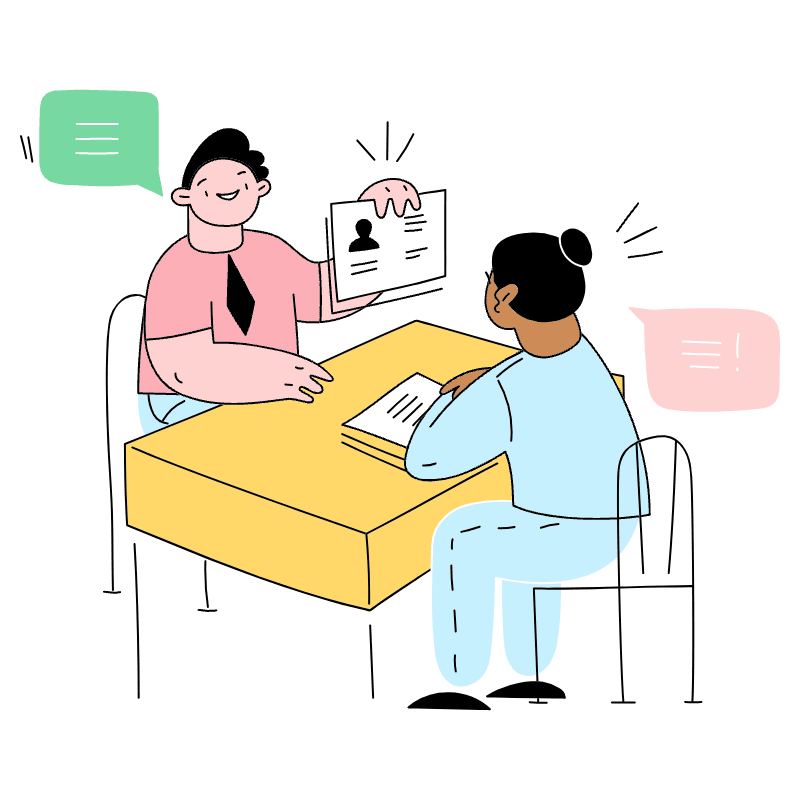 Job Interview Illustration from Barcelona Set