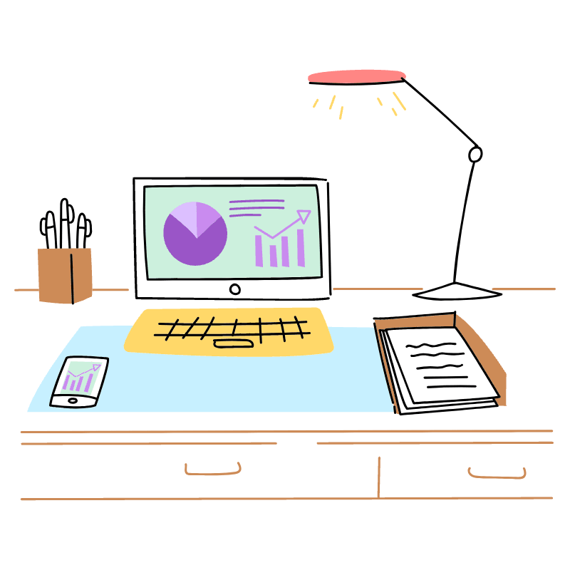 Office Working 1 Illustration from Barcelona Set