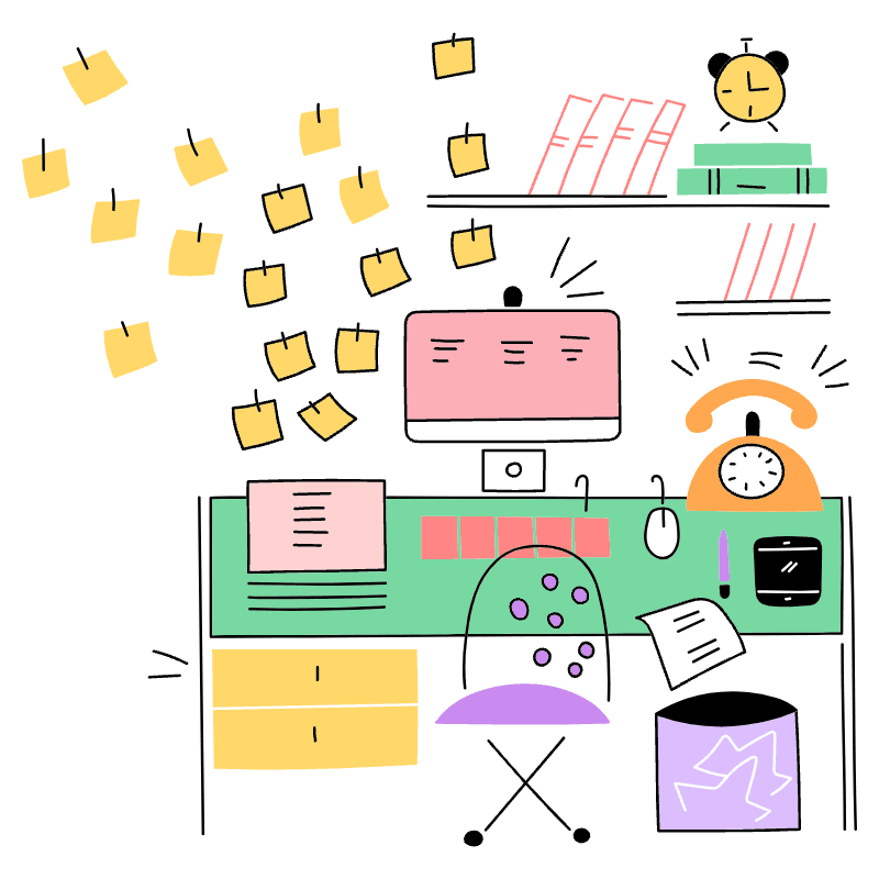 Office Working Illustration from Barcelona Set