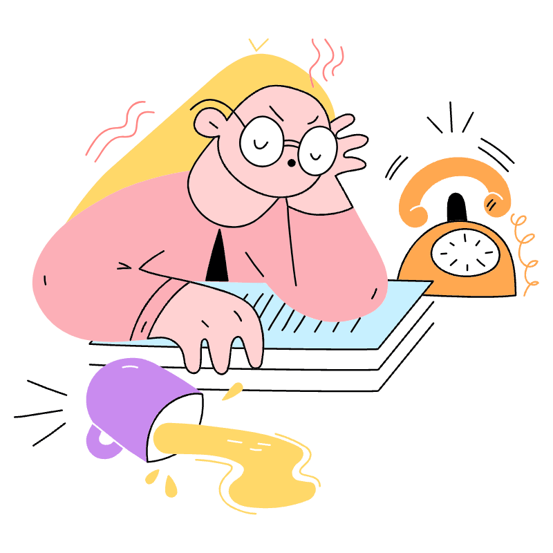Overworked Employee 2 Illustration from Barcelona Set