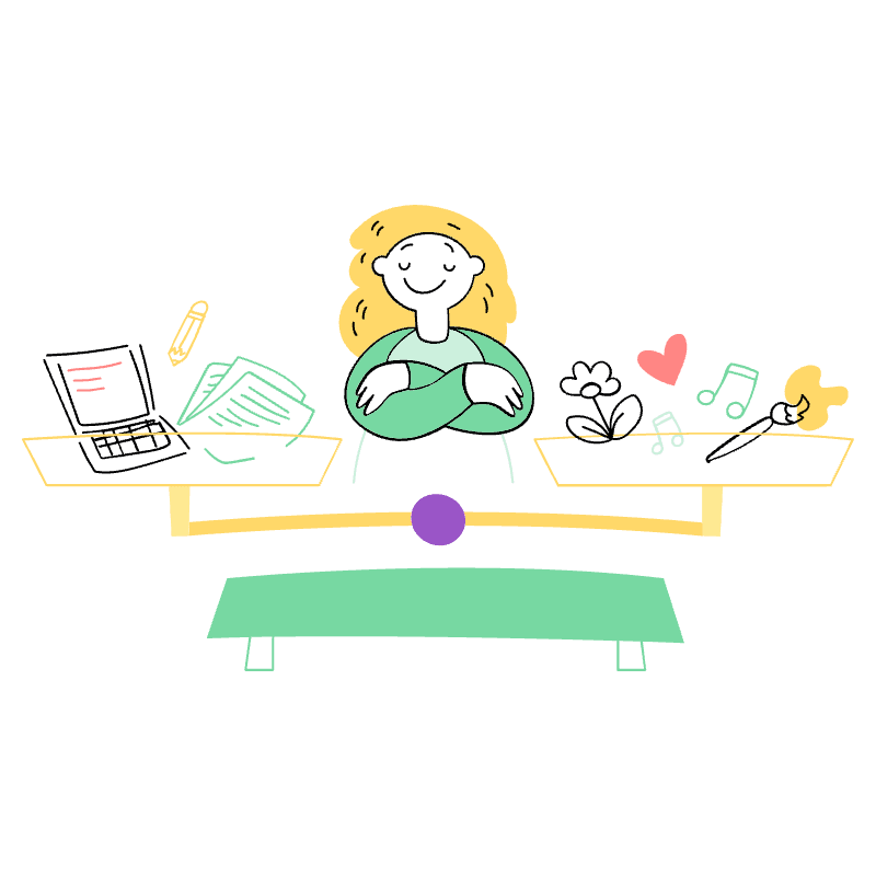 Work Life Balance 1 Illustration from Barcelona Set