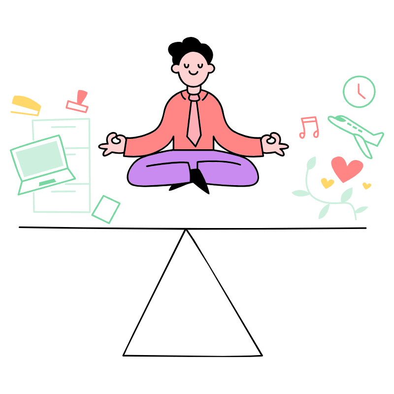 Work Life Balance 2 Illustration from Barcelona Set