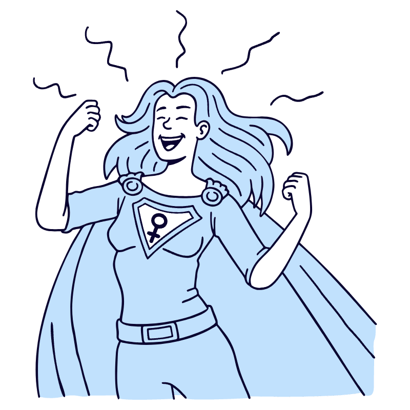 Girl Power Feminism Illustration from Bruxelles Duotone Set