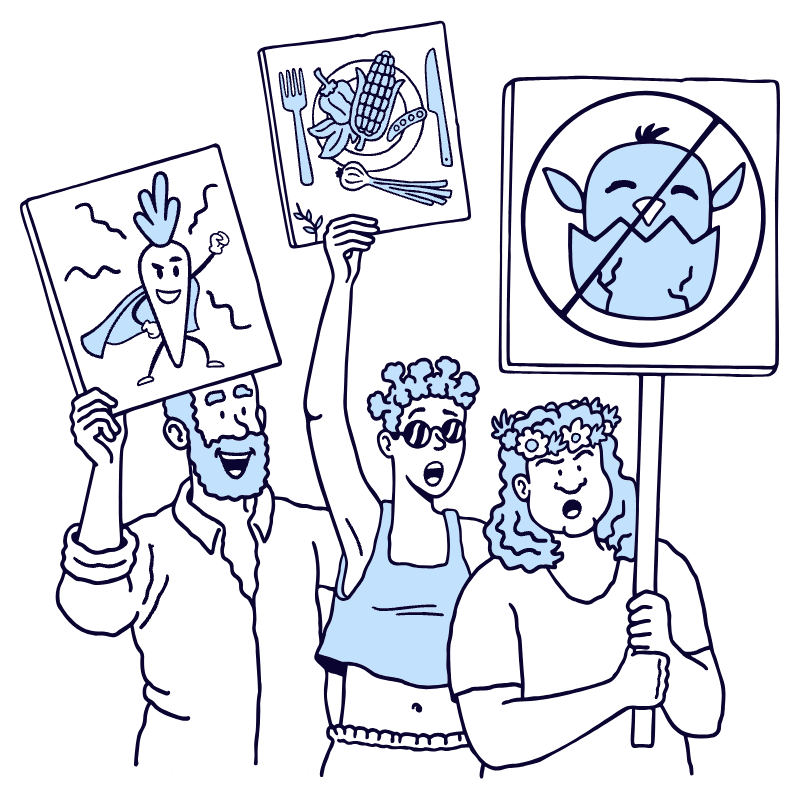Vegan Vegetarian Activism Illustration from Bruxelles Duotone Set