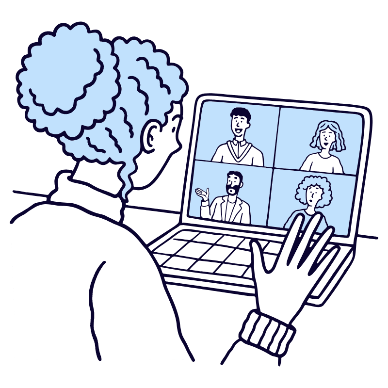 Communication Virtual Meeting Team Illustration from Bruxelles Duotone Set