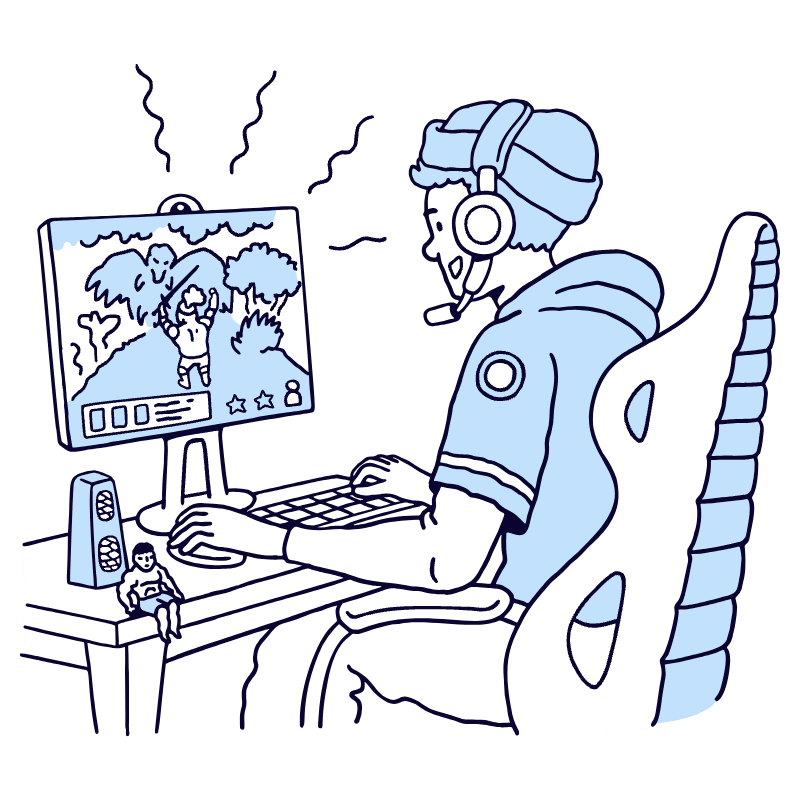 Content Media Live Broadcast Game Streaming Illustration from Bruxelles Duotone Set