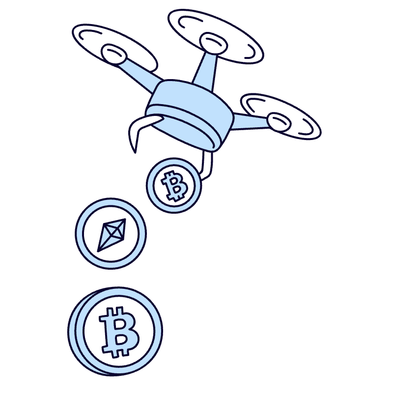 Airdrop Plane Drone Drop Coins 1 Illustration from Bruxelles Duotone Set
