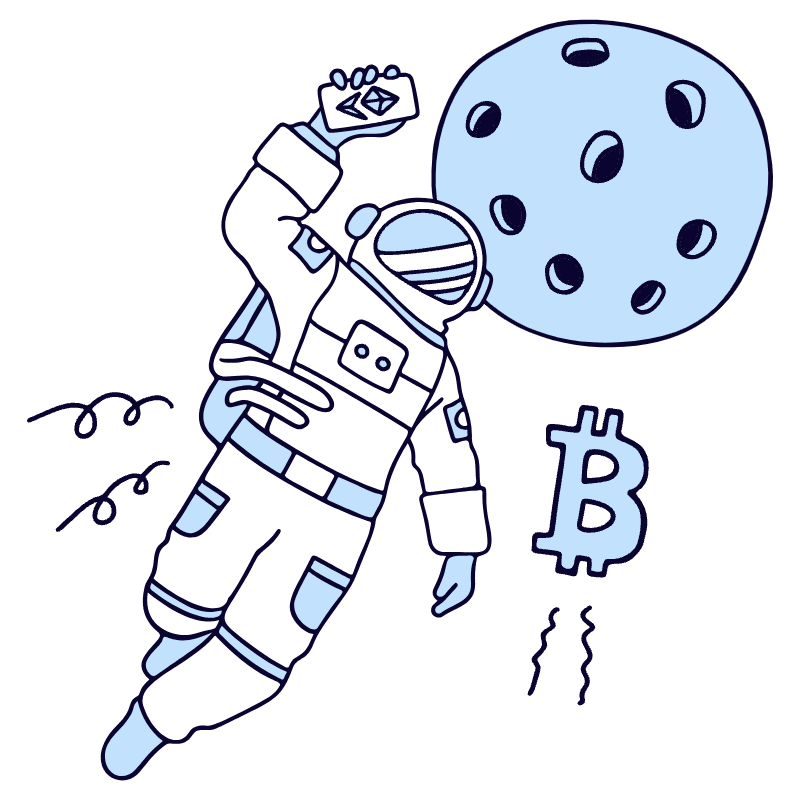 Astronaut Going To The Moon 1 Illustration from Bruxelles Duotone Set